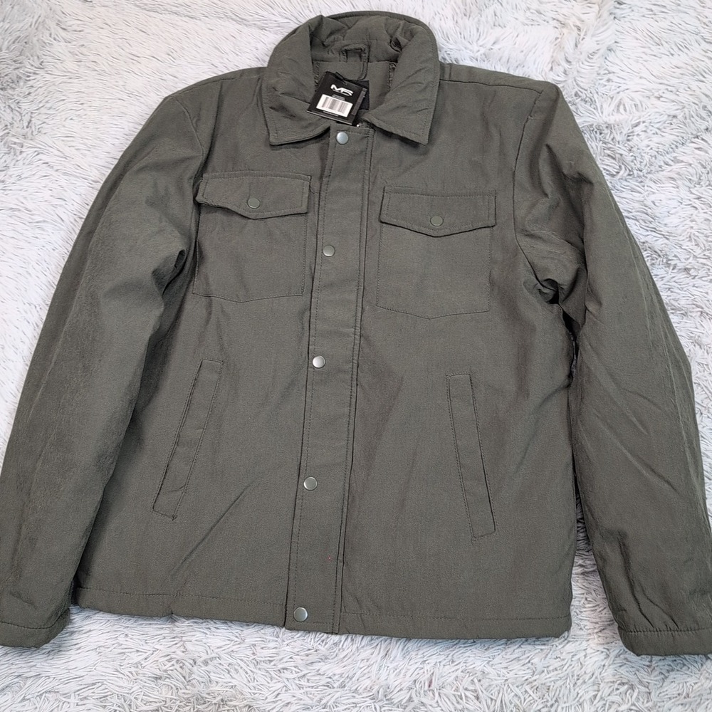 Mark Russo Jacket Mens M‎ Green Range Coat Pockets Zip Up Soft Warm Preppy New
